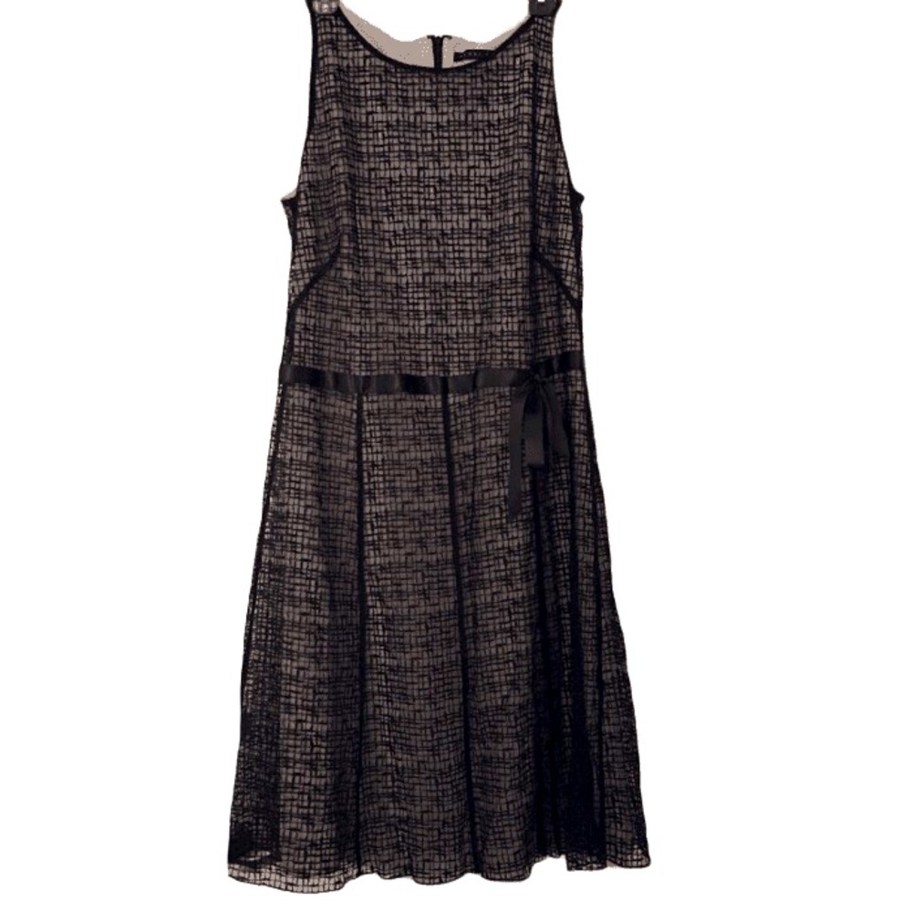 PERRY ELLIS LASE BLACK MIDI DRESS size 14